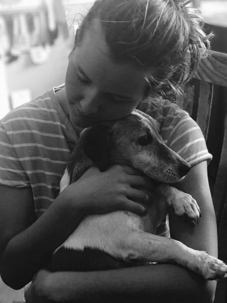 mallie welch with dog