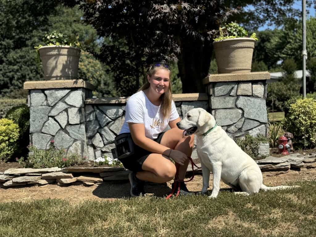 megan johnson with white lab